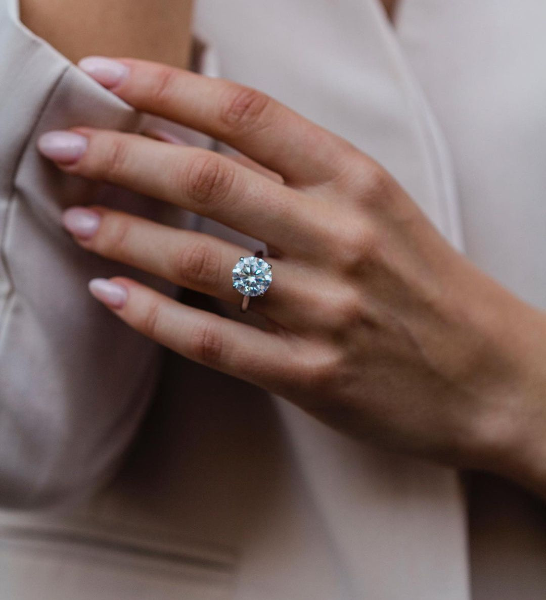 4.11 CT Round Solitaire Moissanite Engagement Ring 1