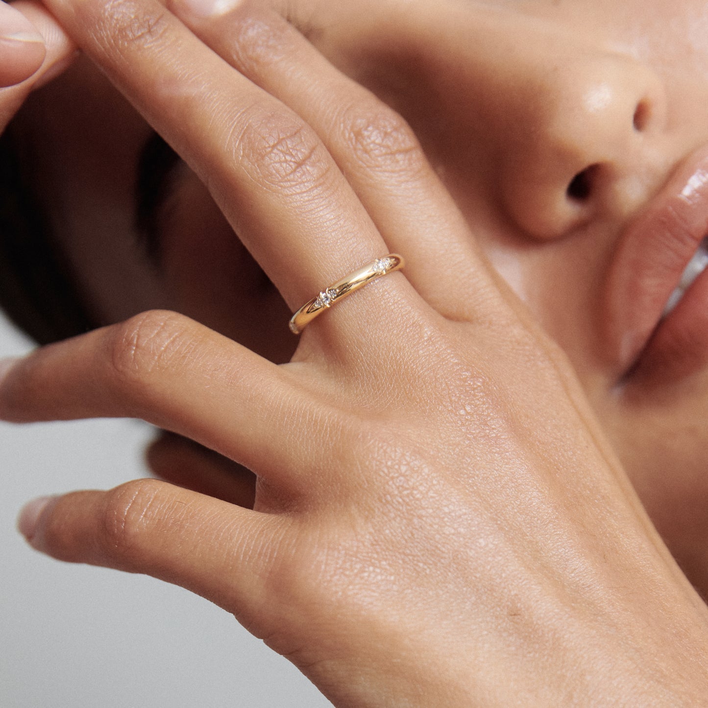 Stunning 0.10 TCW Round Moissanite Stones Flush Wedding Bands