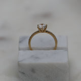 Round Cut Pave Lab Grown Diamond Engagement Ring