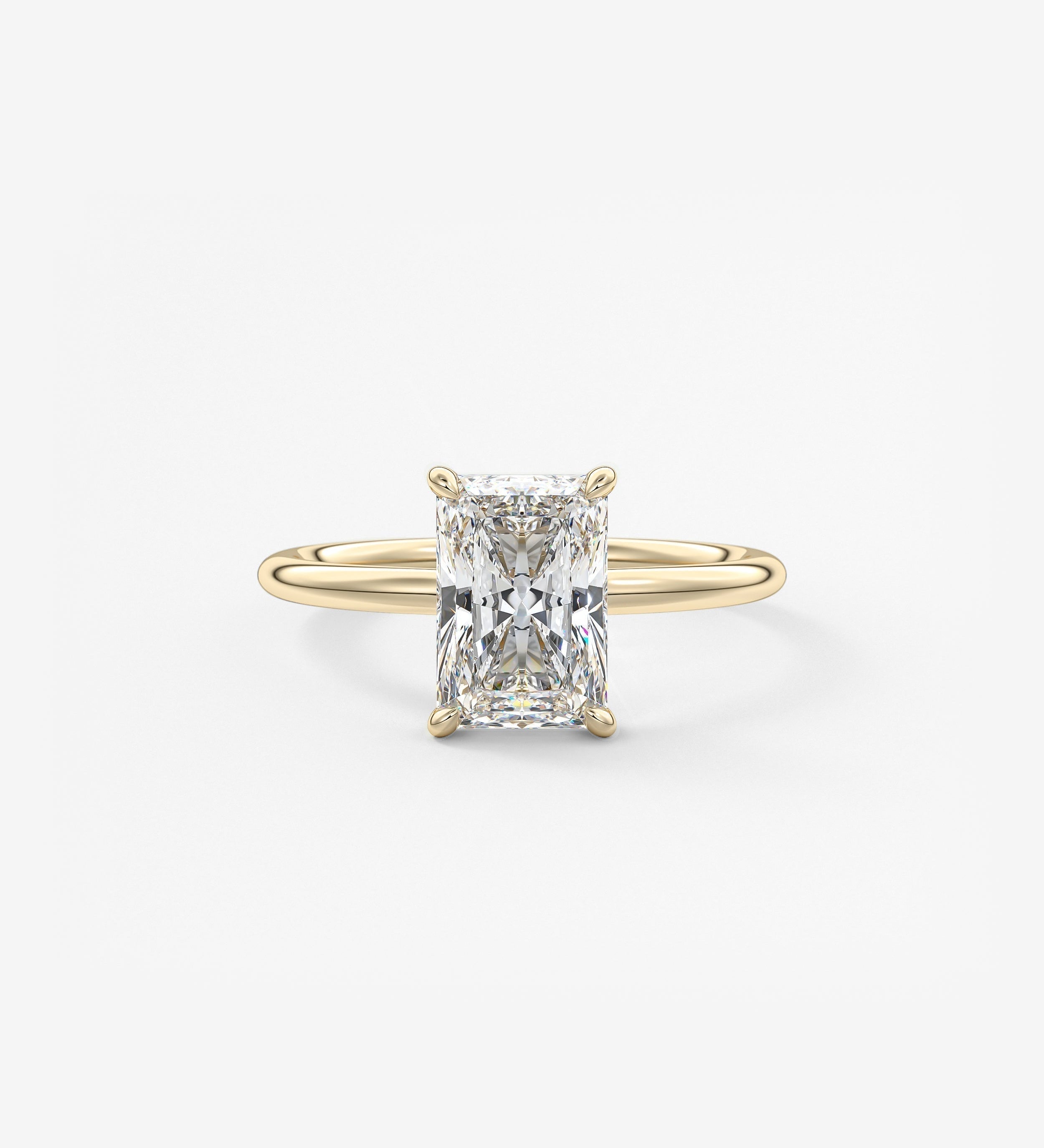 Radiant Hidden Halo Lab Grown Diamond Engagement Ring