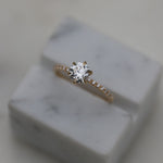 Round Cut Pave Lab Grown Diamond Engagement Ring