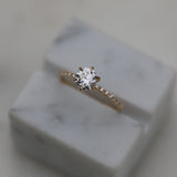 Round Cut Pave Lab Grown Diamond Engagement Ring
