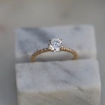 Round Cut Pave Lab Grown Diamond Engagement Ring