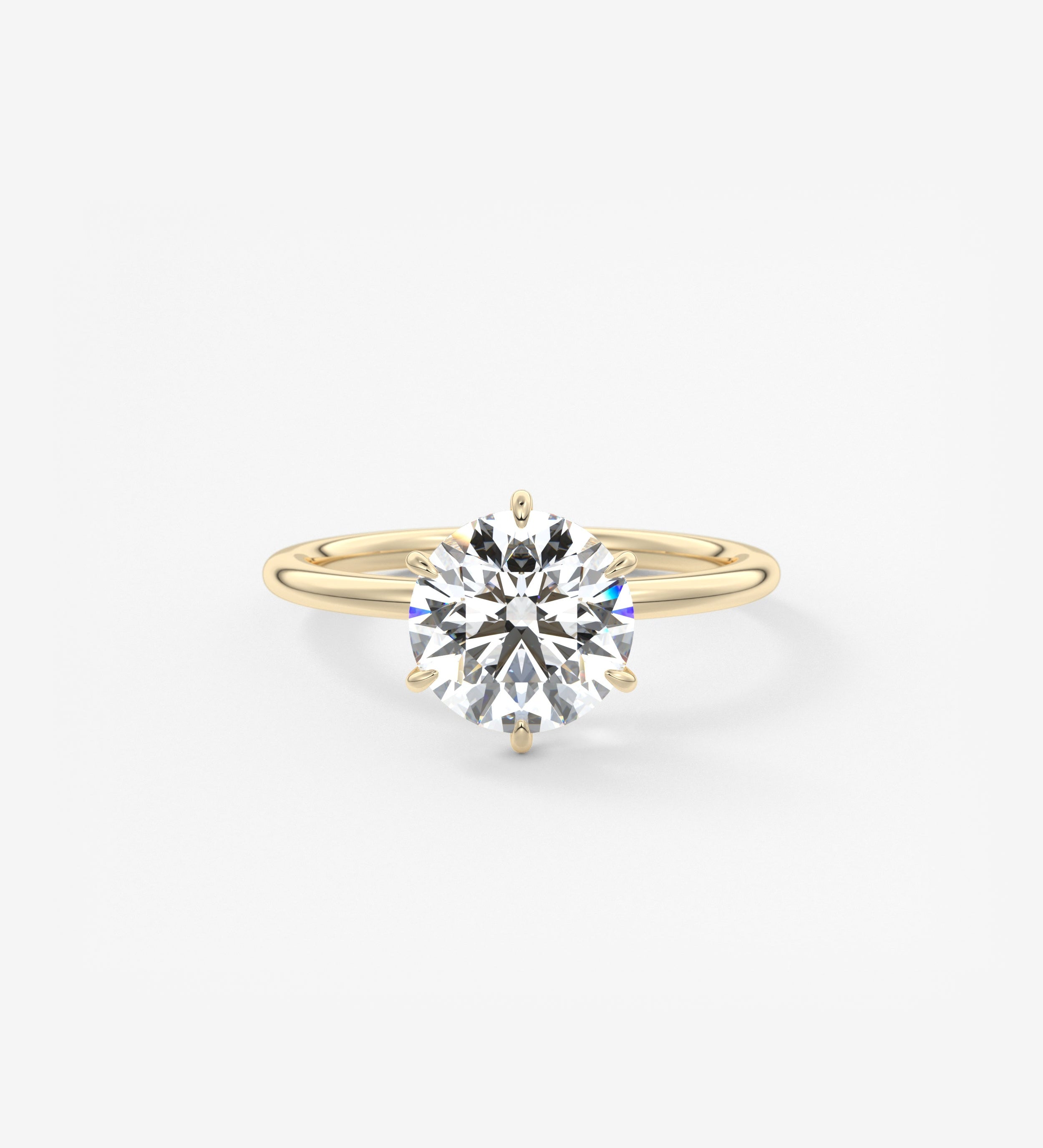 Round Solitaire Lab Grown Diamond Engagement Ring