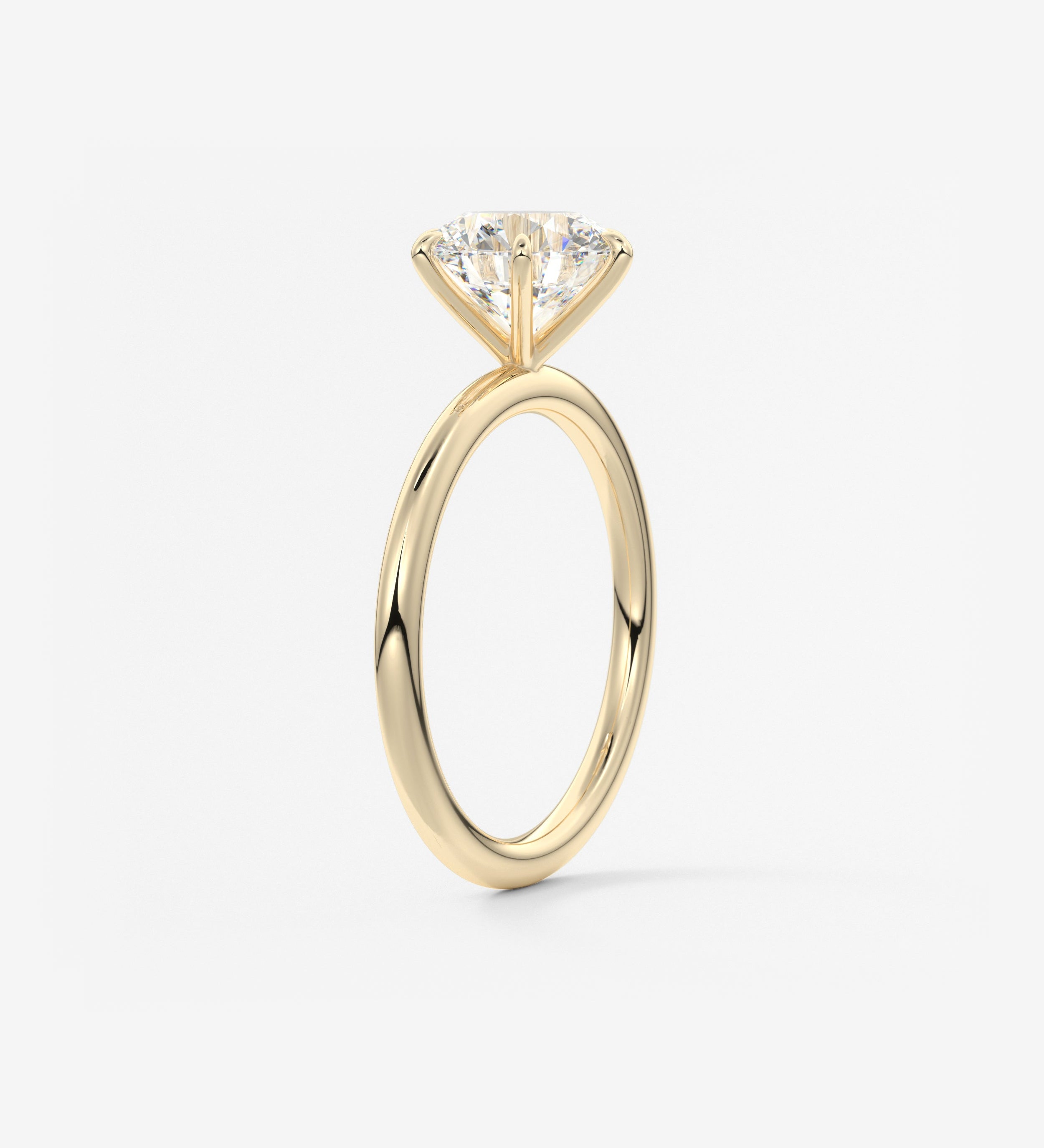 Round Solitaire Lab Grown Diamond Engagement Ring
