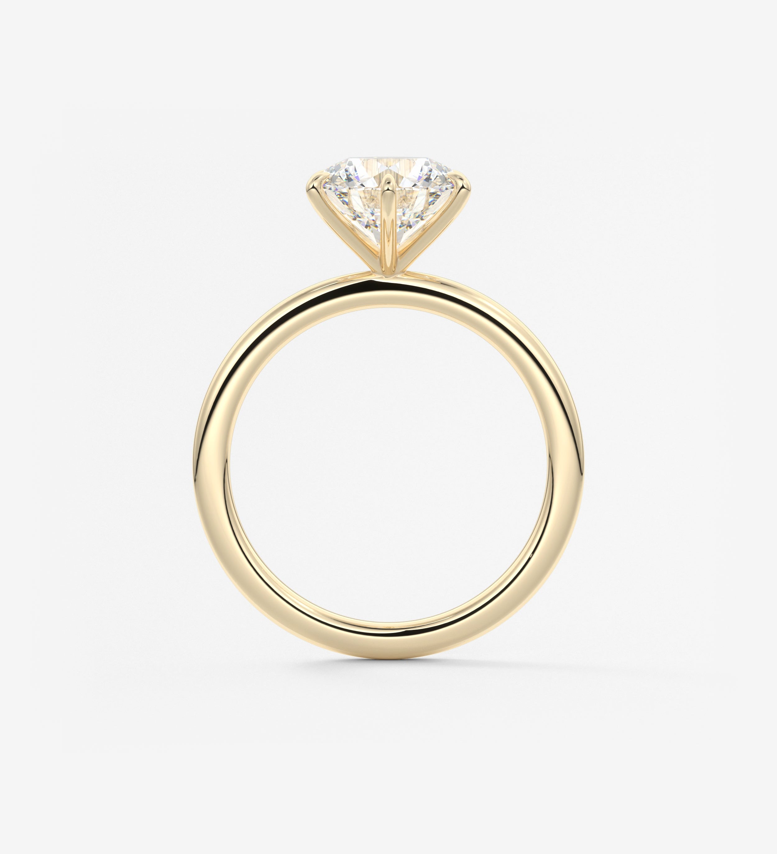 Round Solitaire Lab Grown Diamond Engagement Ring