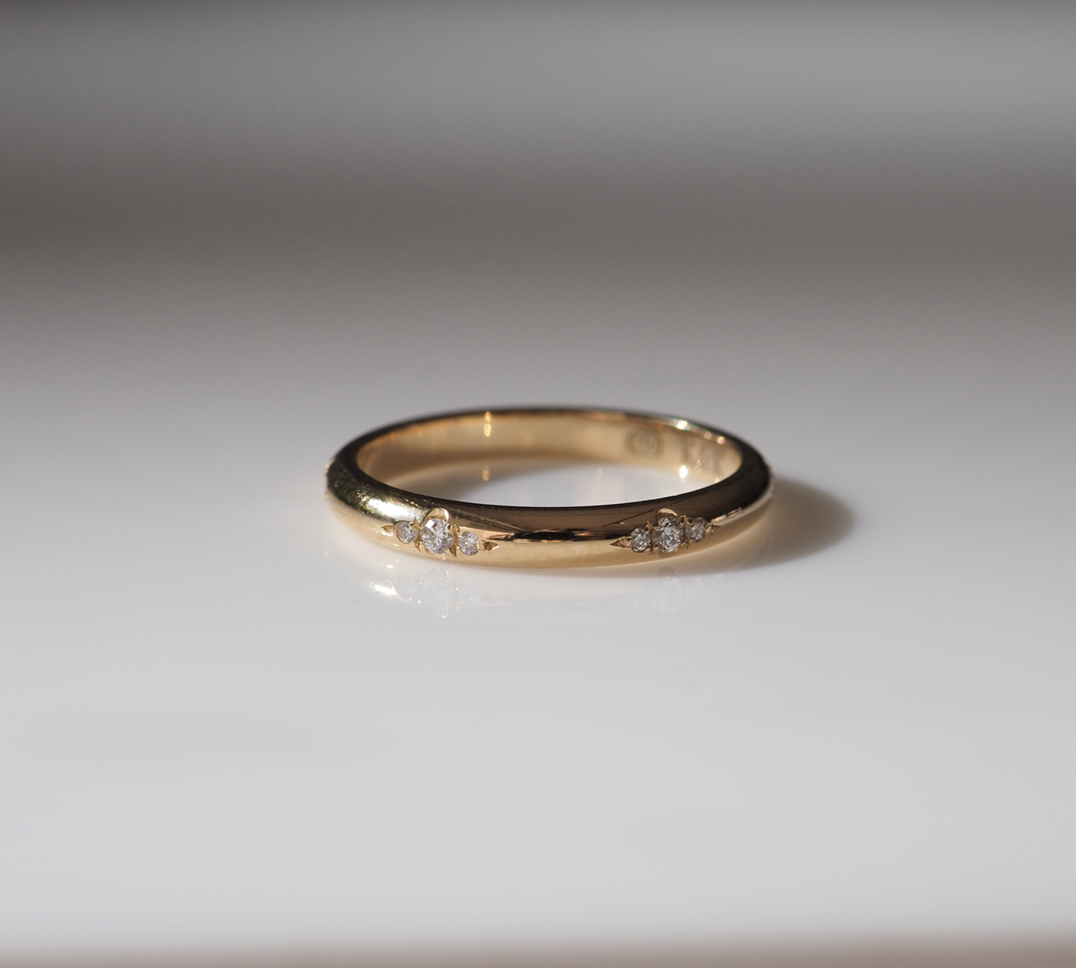 Stunning 0.10 TCW Round Moissanite Stones Flush Wedding Bands