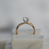 Round Cut Twisted Shank Pave Lab Grown Diamond Engagement Ring