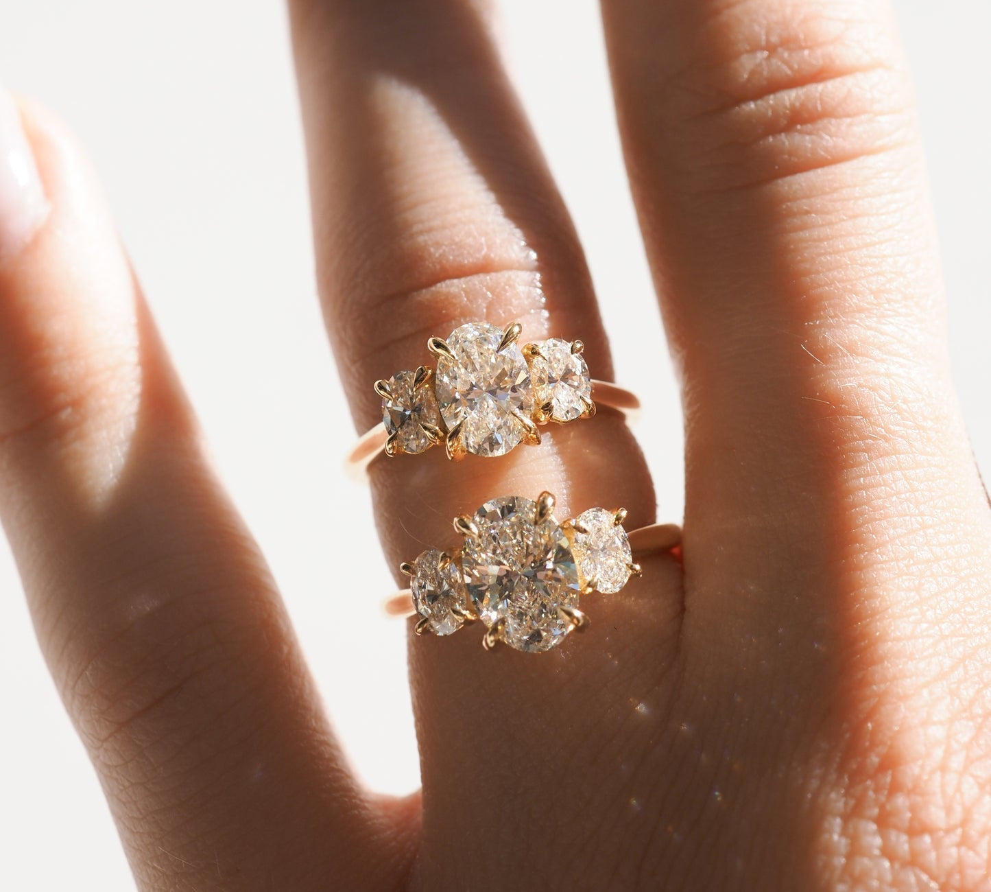 Stunning 1.5 CT Oval Moissanite Engagement Ring with Three Stone Design