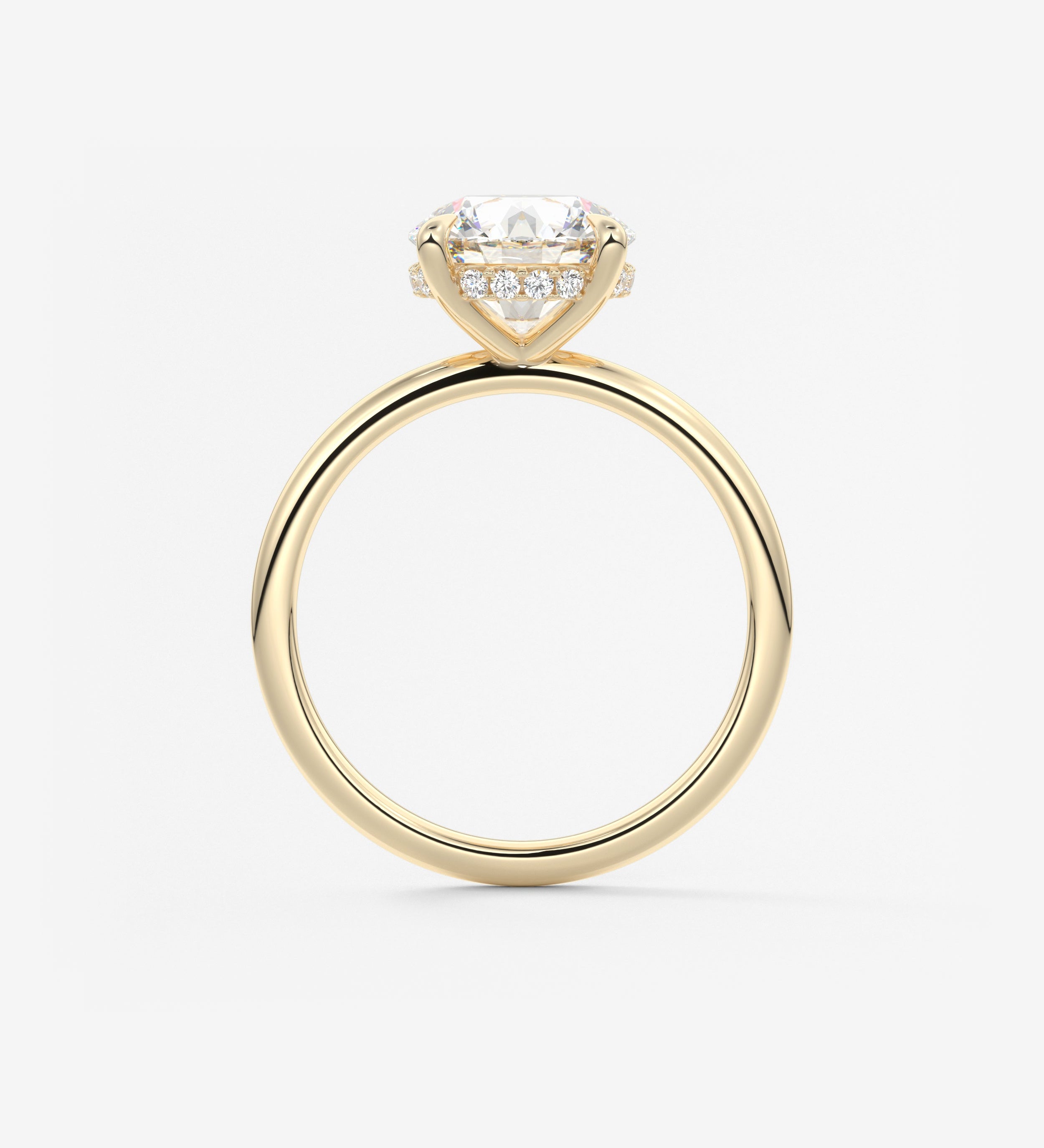 Round Hidden Halo Lab Grown Diamond Engagement Ring