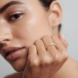 Stunning 0.2 TCW Round Moissanite Stones Knife Edge Wedding Bands