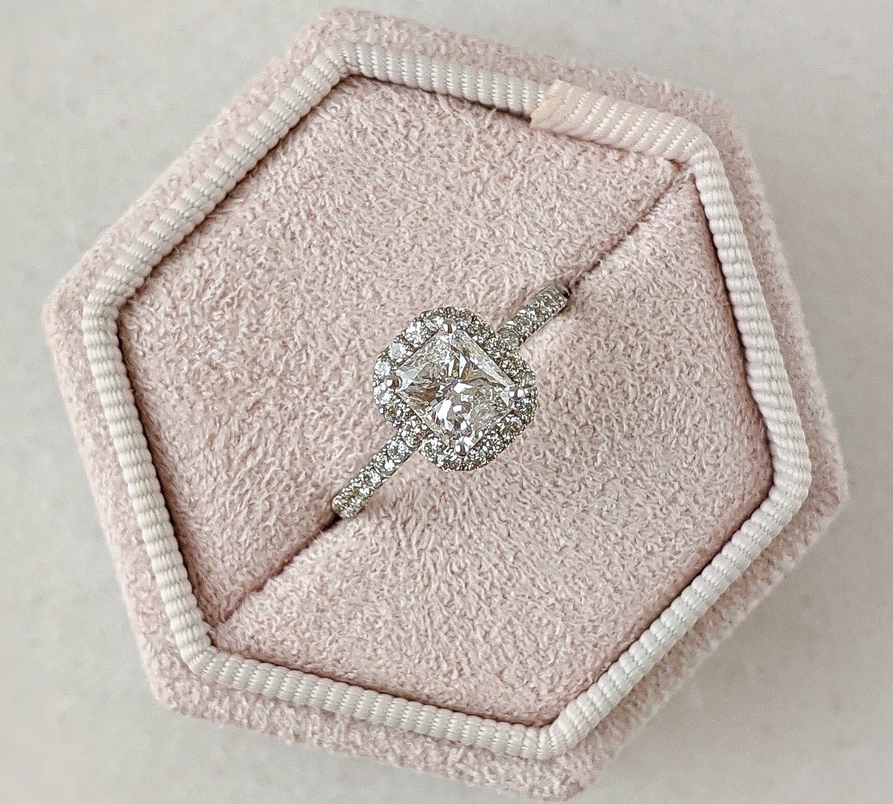 Radiant Halo & Pave Lab Grown Diamond Engagement Ring