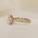1.83 CT Oval  Lab Grown Diamond Pave Style Engagement Ring