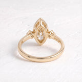 2 CT Three Stone/ Bezel Marquise Lab Grown Diamond Engagement Ring