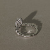 1.5 CT Oval Lab Grown Diamond Pave Style Engagement Ring
