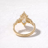 3 CT Nature Inspired Marquise Lab Grown Diamond Engagement Ring