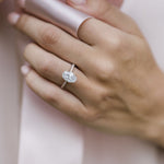 3.0 CT Oval Solitaire Hidden Halo & Pave Moissanite Engagement Ring 4