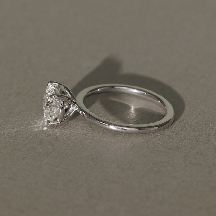 1.0 CT Round Lab Grown Diamond Solitaire Setting Engagement Ring