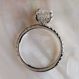 2.57 CT Radiant Lab Grown Diamond Pave Style Engagement Ring
