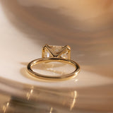 1.5 CT Emerald⁠  Lab Grown Diamond Half Bezel Style Engagement Ring