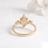 2 CT Flower Marquise Lab Grown Diamond Engagement Ring