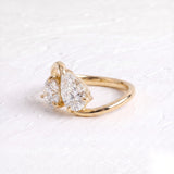 2.05 CT Round & Pear Lab Grown Diamond Engagement Ring – Two Stone