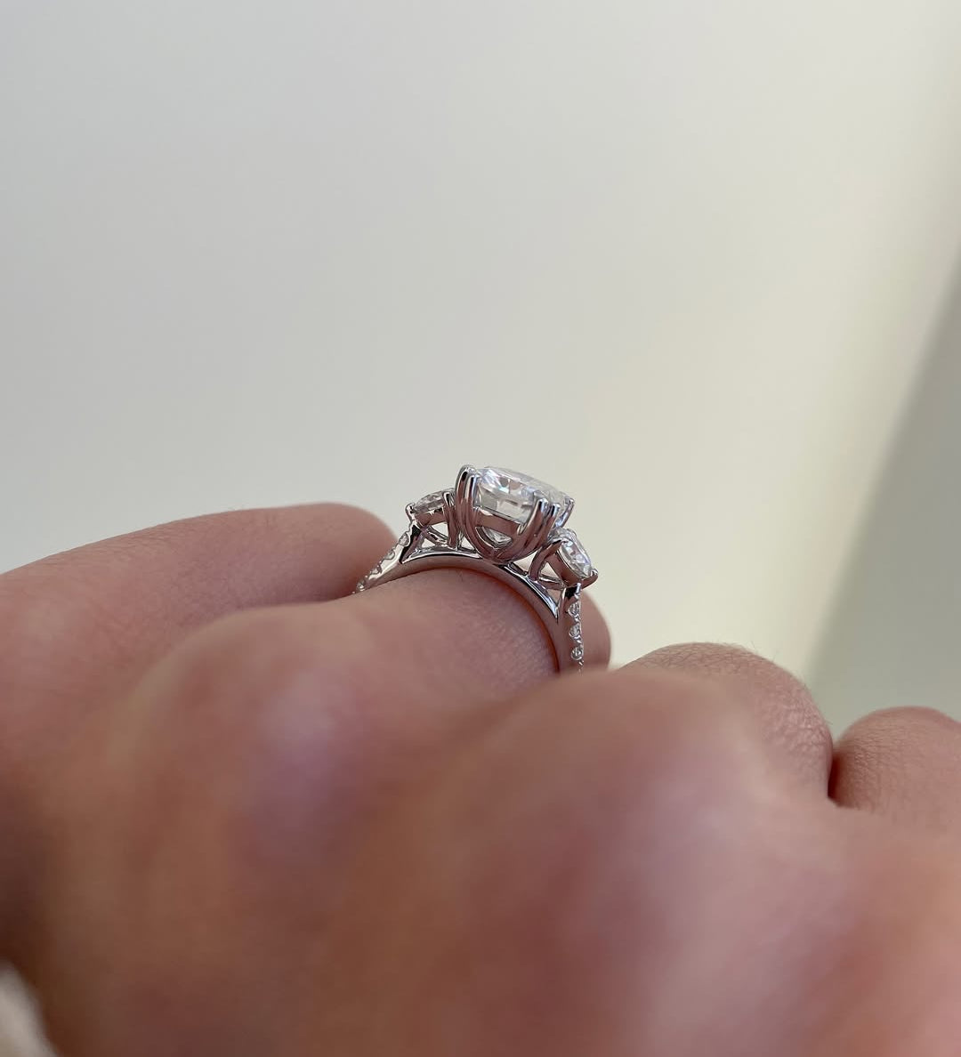 2.0 CT Cushion Lab Grown Diamond Pave Style Engagement Ring