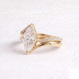 2.5 CT Marquise Lab Grown Diamond Bridal Set – Wrap Pavé