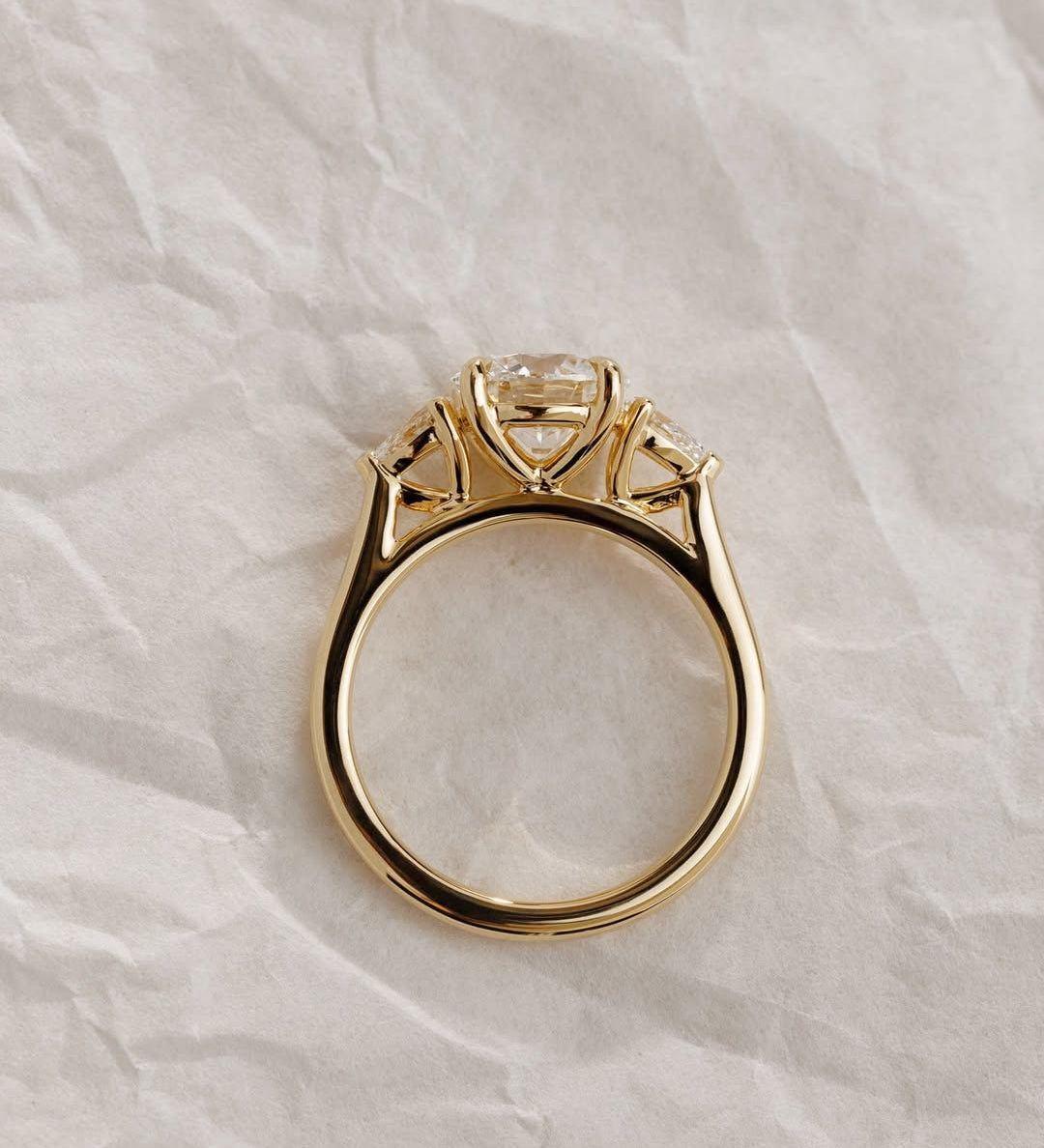1.5 CT Round⁠ Lab Grown Diamond Three Stone Style Engagement Ring