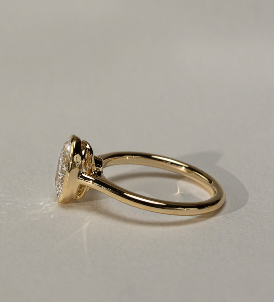1.53 CT Oval  Lab Grown Diamond Bezel Solitaire Style Engagement Ring