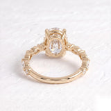 3 CT Pave Oval Lab Grown Diamond Engagement Ring
