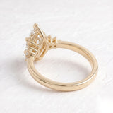 2.5 CT Cluster Marquise Lab Grown Diamond Engagement Ring