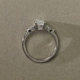 1.58 CT Emerald Lab Grown Diamond Three Stone Setting Engagement Ring