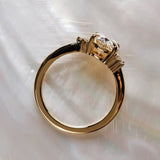1.80 CT Oval⁠ Lab Grown Diamond cluster Style Engagement Ring