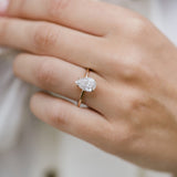 2.0 CT Pear Solitaire Moissanite Engagement Ring 6