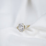 4.0 CT Oval Cluster Moissanite Engagement Ring 9