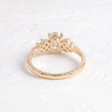1 CT Cluster Oval Lab Grown Diamond Engagement Ring