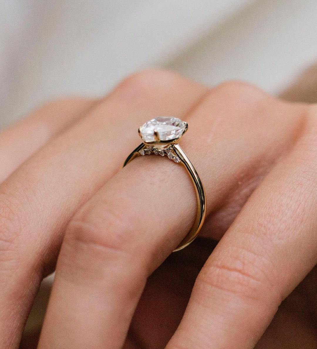 2.35 CT Pear Solitaire Moissanite Engagement Ring 3
