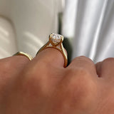 2.0 CT Oval Lab Grown Diamond Hidden halo Setting Engagement Ring