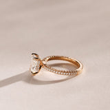 1.02 CT Radiant Lab Grown Diamond Pave Style Engagement Ring