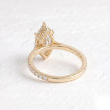 2 CT Pave Marquise Lab Grown Diamond Engagement Ring