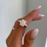 2.40 CT Radiant Lab Grown Diamond Three Stone Style Engagement Ring