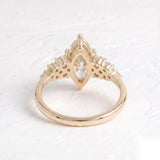 3 CT Cluster Marquise Lab Grown Diamond Engagement Ring