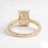 2 CT Pave Radiant Lab Grown Diamond Engagement Ring
