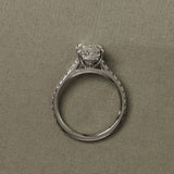 1.01 CT Oval Lab Grown Diamond Pave Style Engagement Ring