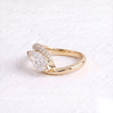 1.1 CT Marquise Lab Grown Diamond Engagement Ring – Curved Pavé