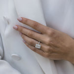 3.50 CT Crushed Ice Radiant Halo & Pave Moissanite Engagement Ring 10