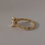 1.5 CT Elongated Cushion  Lab Grown Diamond Cluster Style Engagement Ring