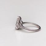 4.10 CT Pear Solitaire Pave Moissanite Engagement Ring 4