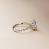 2.0 CT Pear Lab Grown Diamond Pave Style Engagement Ring
